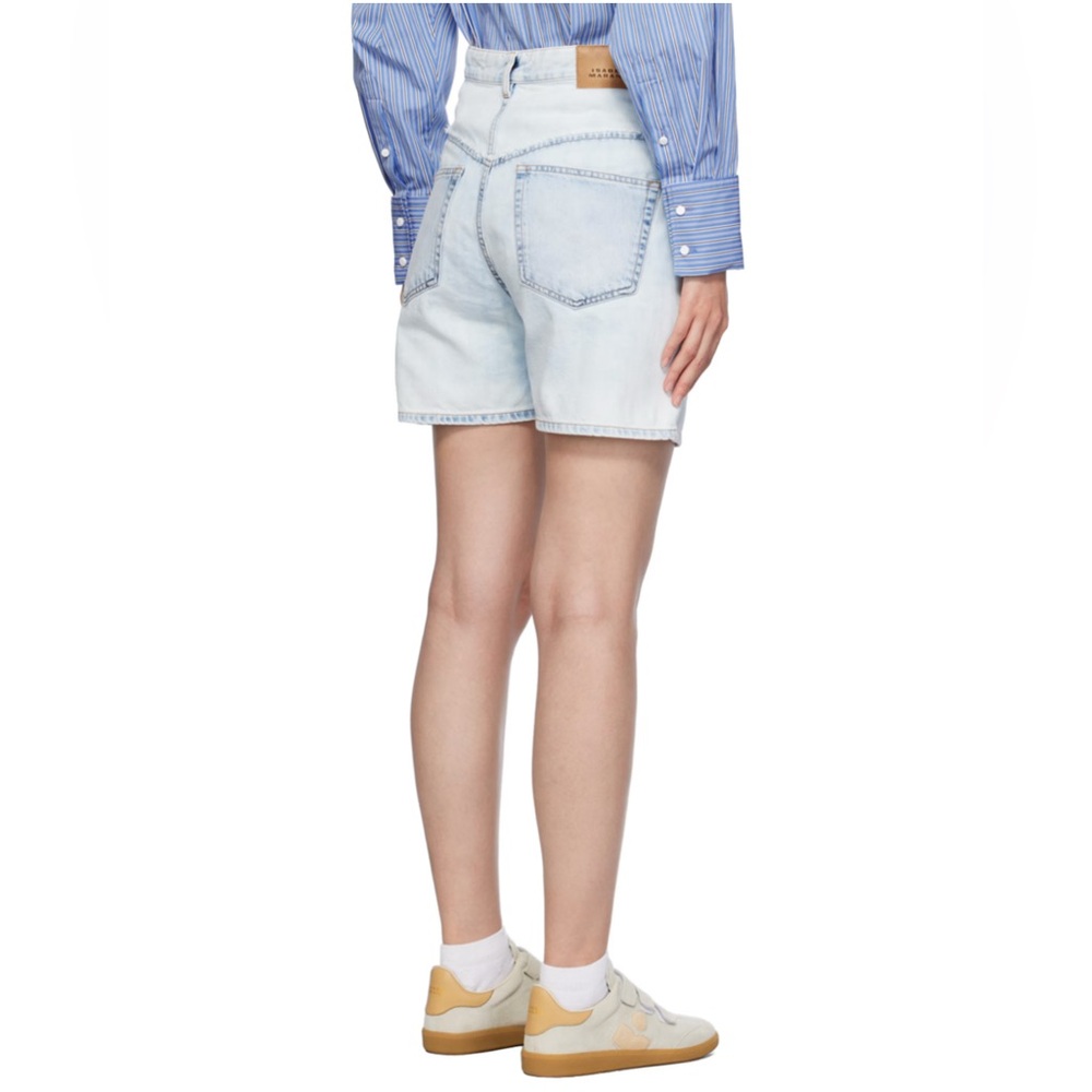 Isabel Marant Oreta Denim High Rise 100% Cotton Button Fly Shorts Size 40 (US30) - Picture 14 of 14